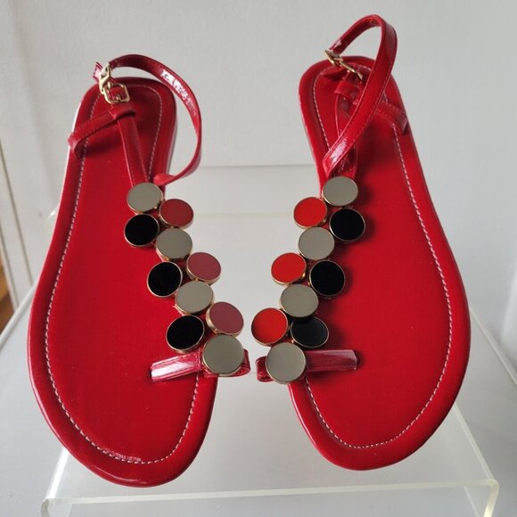 Miaolv Clip Toe Thong Flat Slingbacks Ankle Strap Sandals (Size: 9½) - Picture 1 of 12